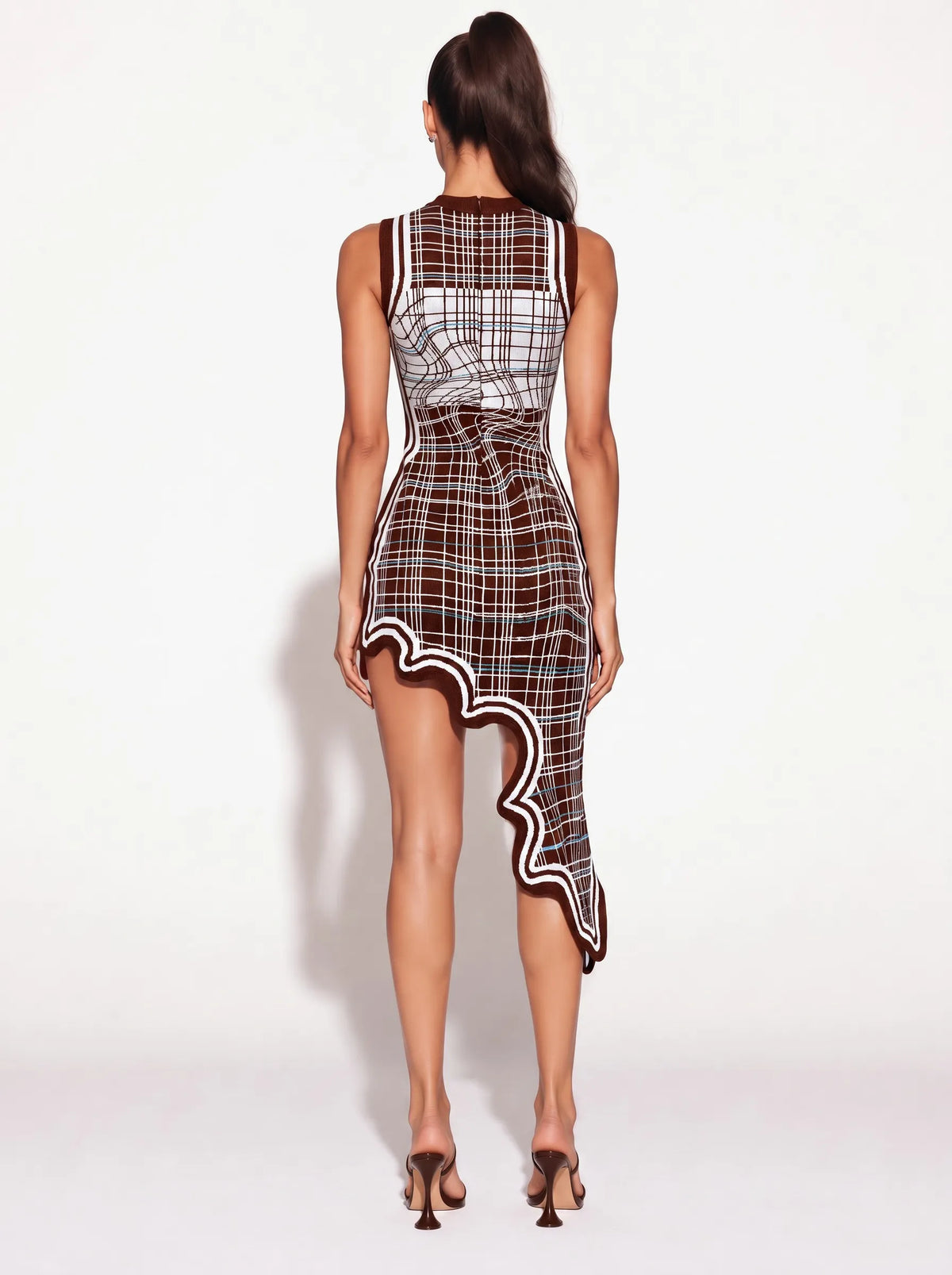Ayla Plaid Asymmetric Mini Dress