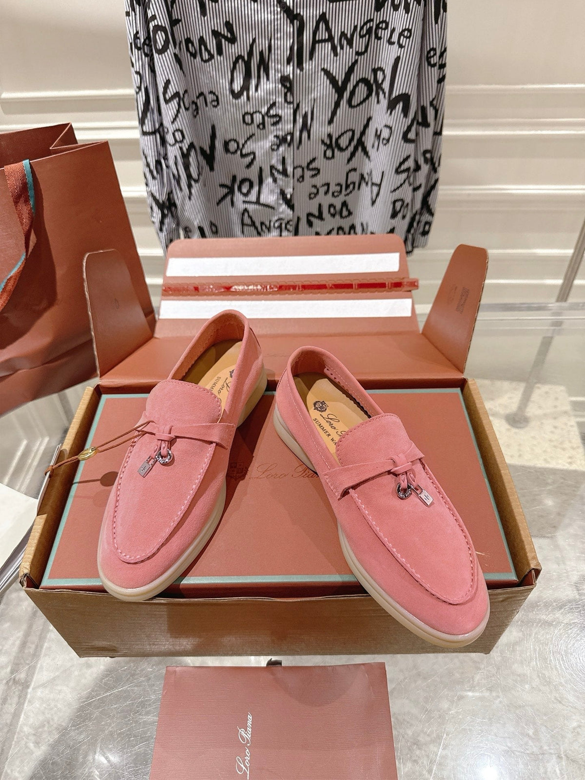 LP Summer Charms Walk Loafers Pink Suede 565847