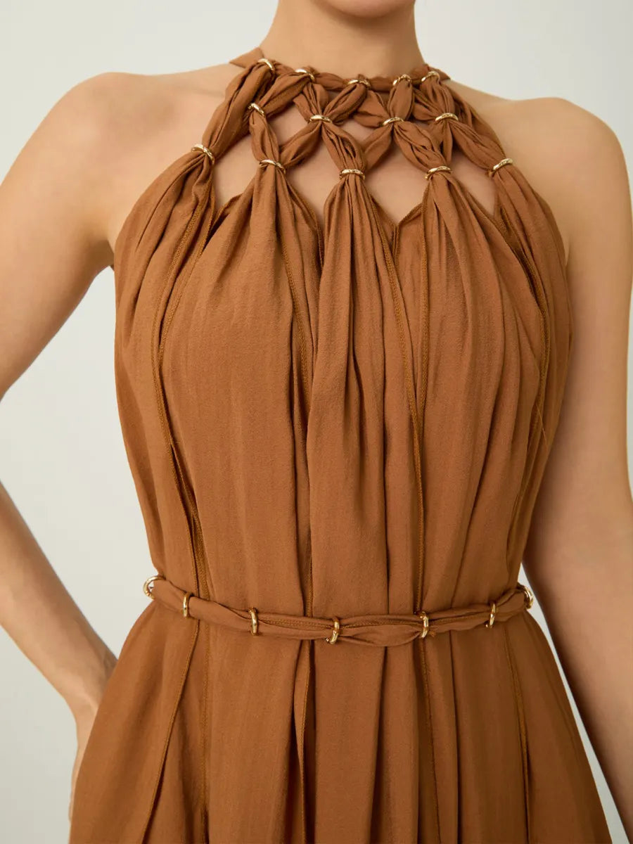 Valentina Knotted Draped Maxi Dress