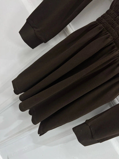 MIU POLO DRESS DARK BROWN 274604