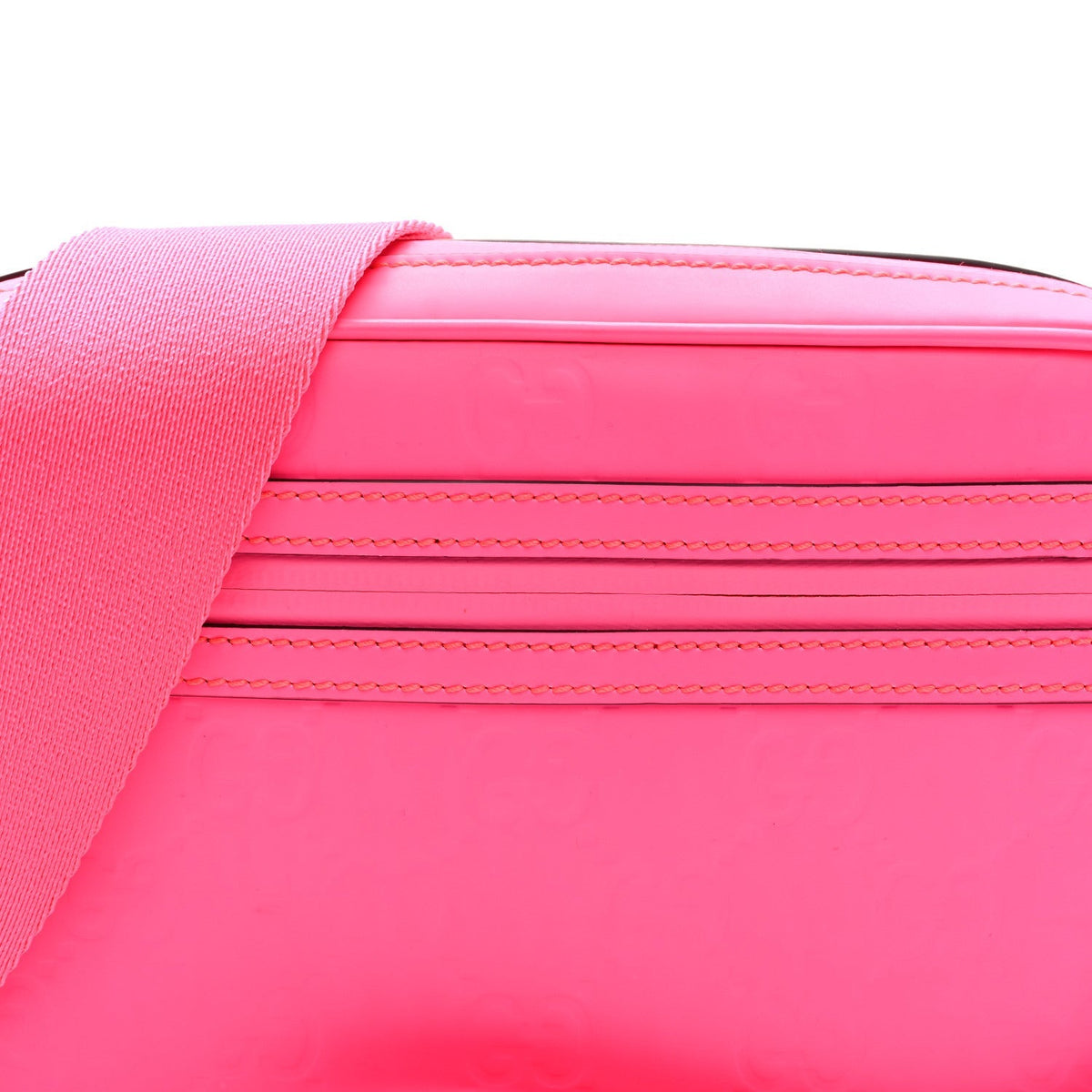 Rubber Effect Monogram GG Crossbody Bag Fluorescent Fuchsia