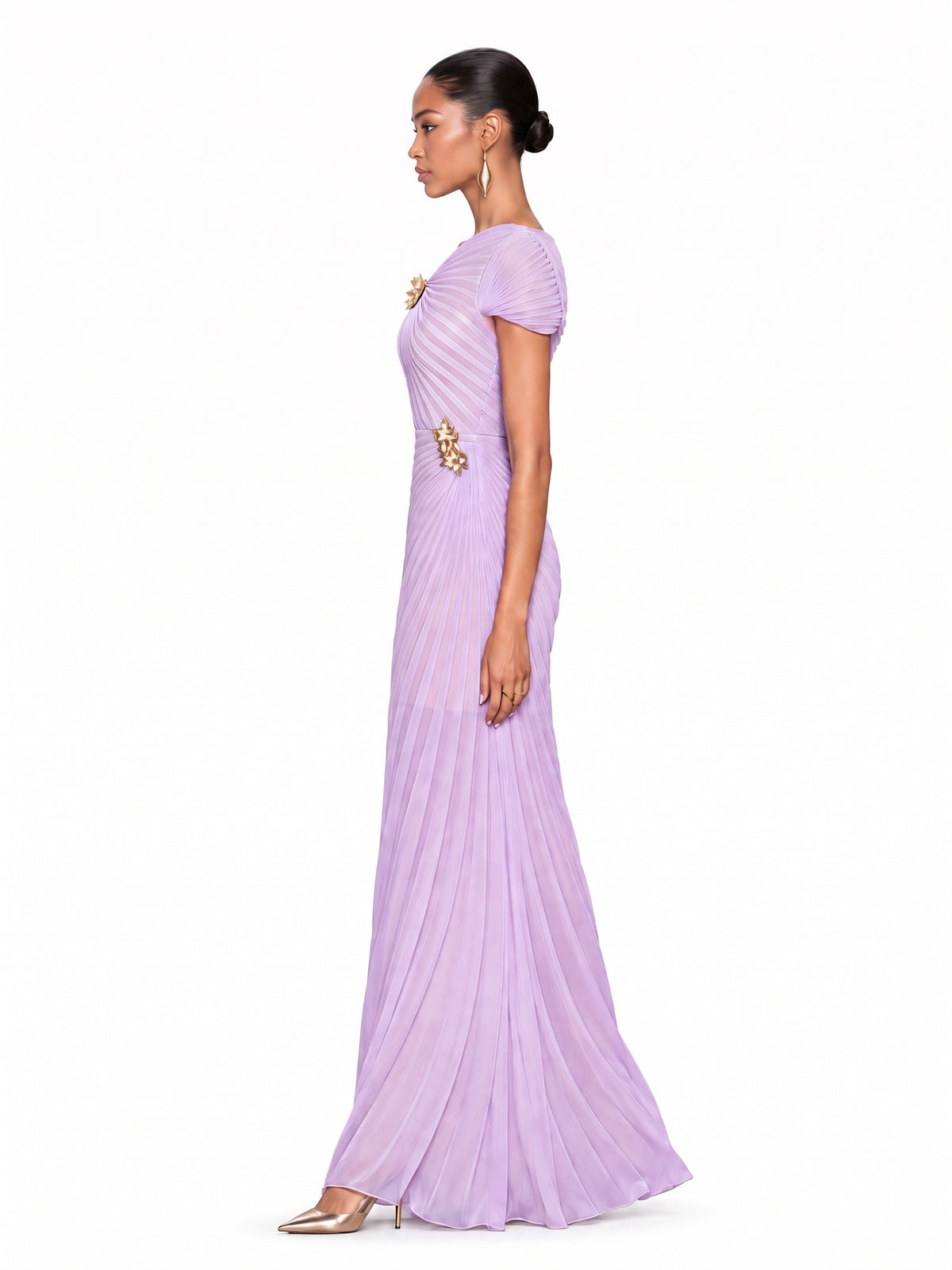 Ruby Irregularly Pleated Maxi Dress
