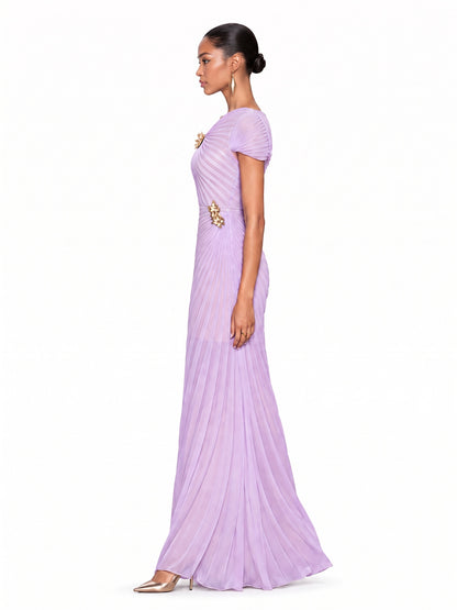 Ruby Irregularly Pleated Maxi Dress