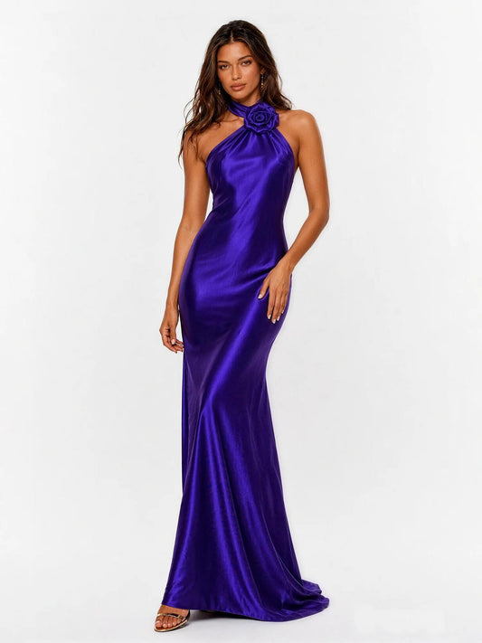 Mia Royal Rose Halter Maxi Dress