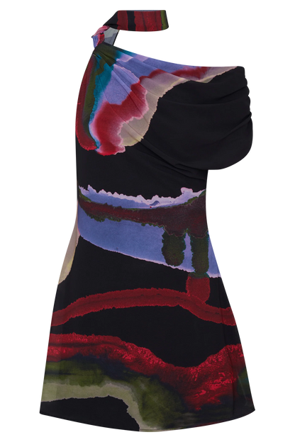 Daisie Chiffon Mini Dress - Multi Fluid Reverie Print