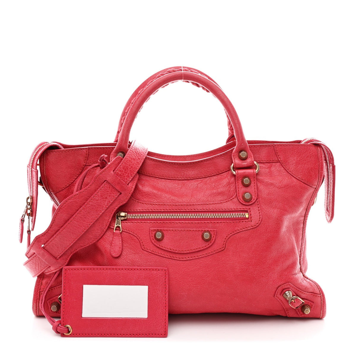Agneau Giant 12 Rose Gold Hardware City Rouge Coquelicot