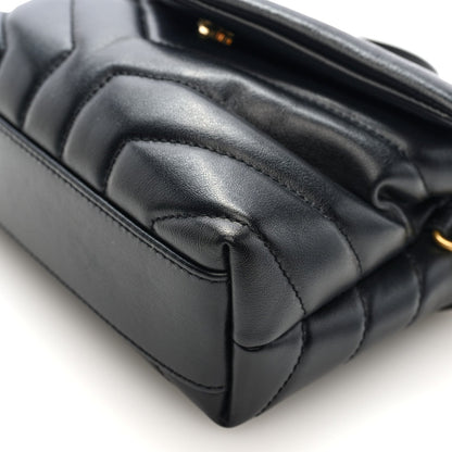 Calfskin Y Quilted Monogram Toy Loulou Crossbody Bag Black