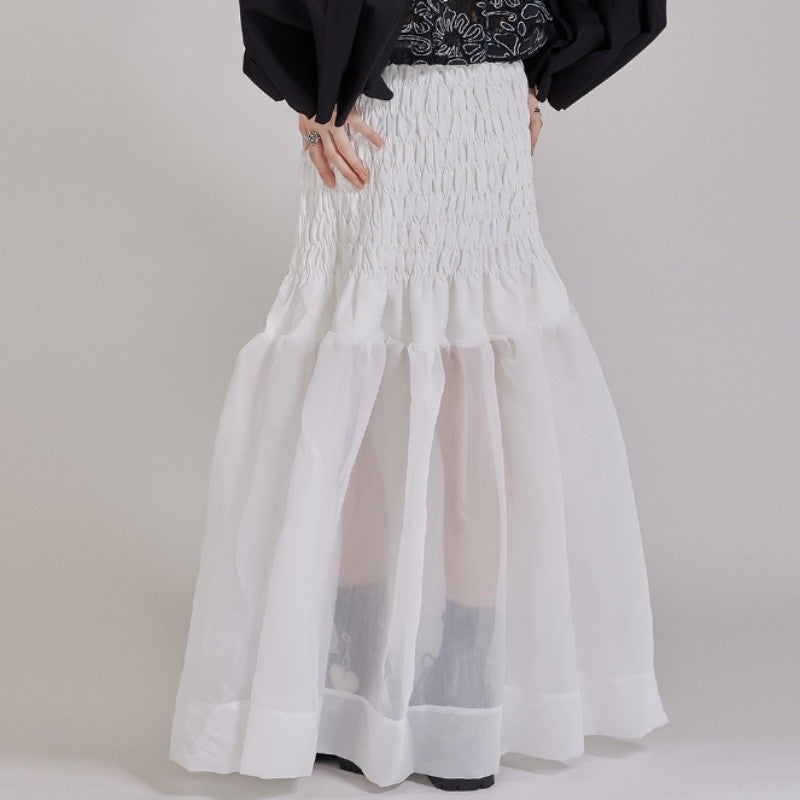 High-Waisted Pleated A-Line Dress