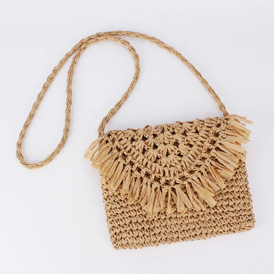 Cosbai - Boho Square Woven Fringe Crossbody Bag - Stylish &amp; Simple