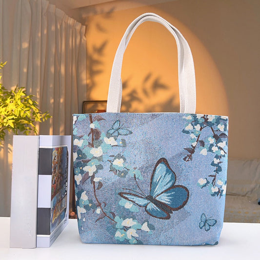 Cosbai - Blue Butterfly Tote Bag - 4 Convenient Sizes