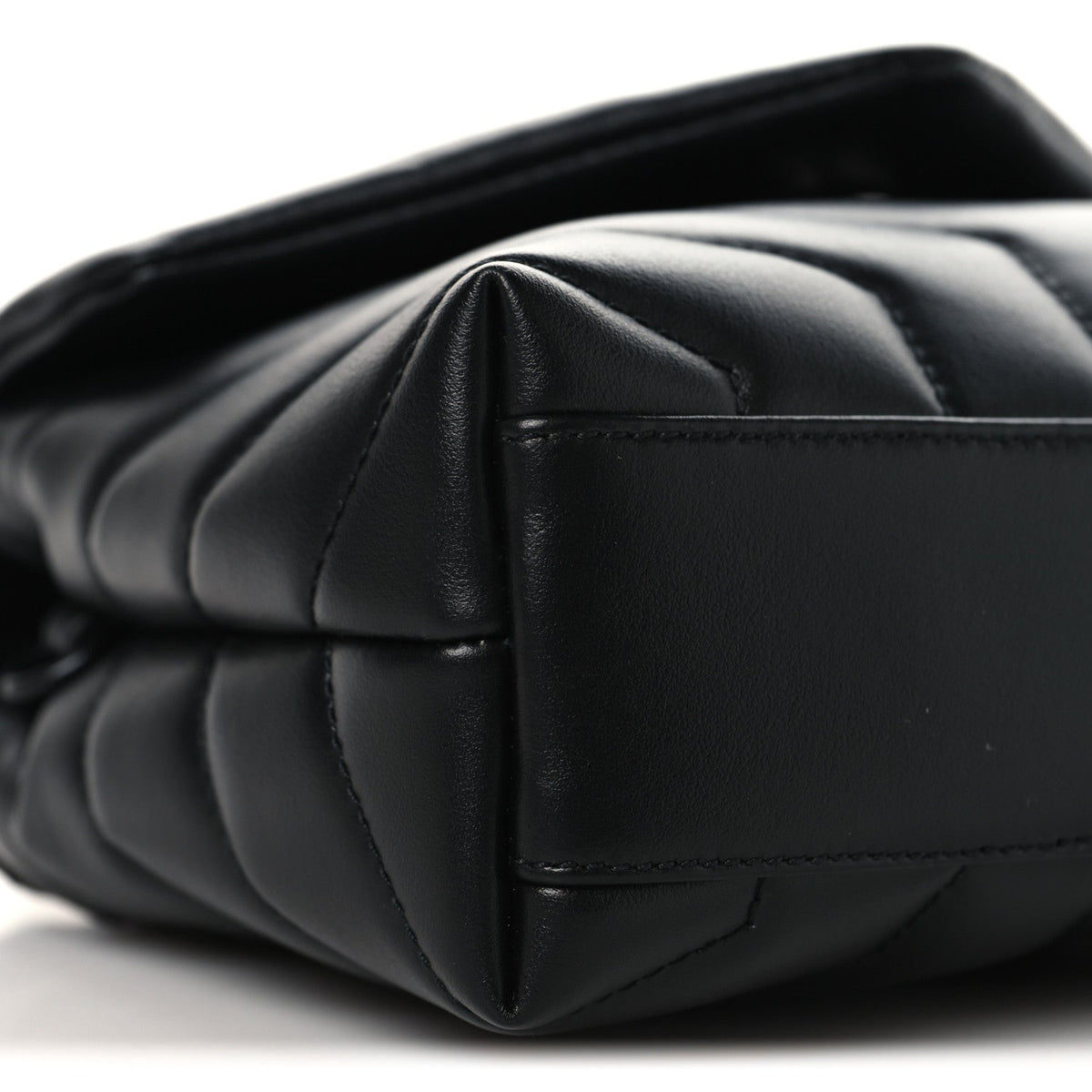 Calfskin Y Quilted Monogram Monochrome Toy Loulou Crossbody Bag Black