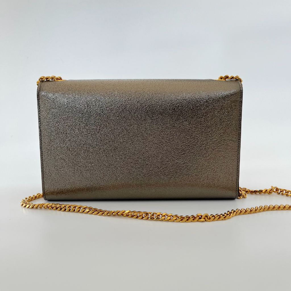 Saint Laurent Bronze Textured Leather Medium Kate Bag