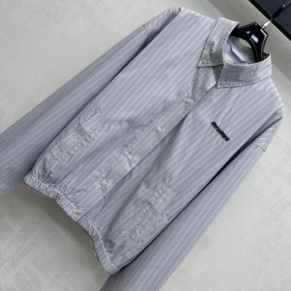 Miu Miu Jacket Striped Grey Cotton 341902