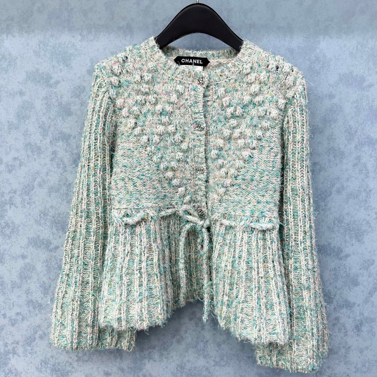 CC 2025 Jacket With Drawstring Waist Blue Pink Wool 325853