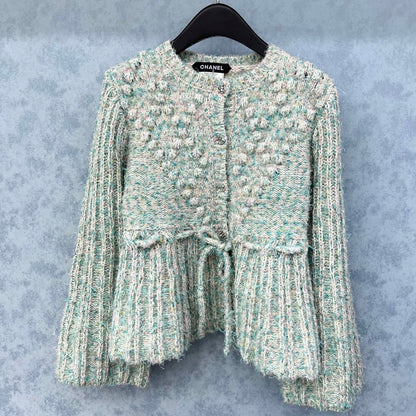 CC 2025 Jacket With Drawstring Waist Blue Pink Wool 325853