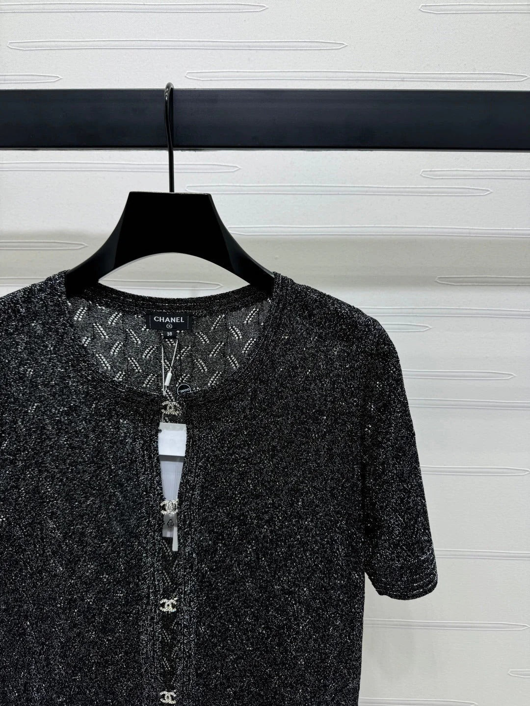 CHANEL SHORT-SLEEVE SEQUINNED KNIT CARDIGAN 269407