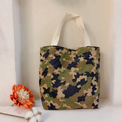 Cosbai - Floral Corduroy Handbag