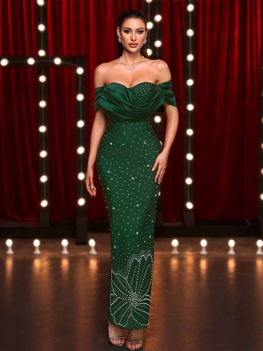 Zella Off Shoulder Starlit Bandage Maxi Dress