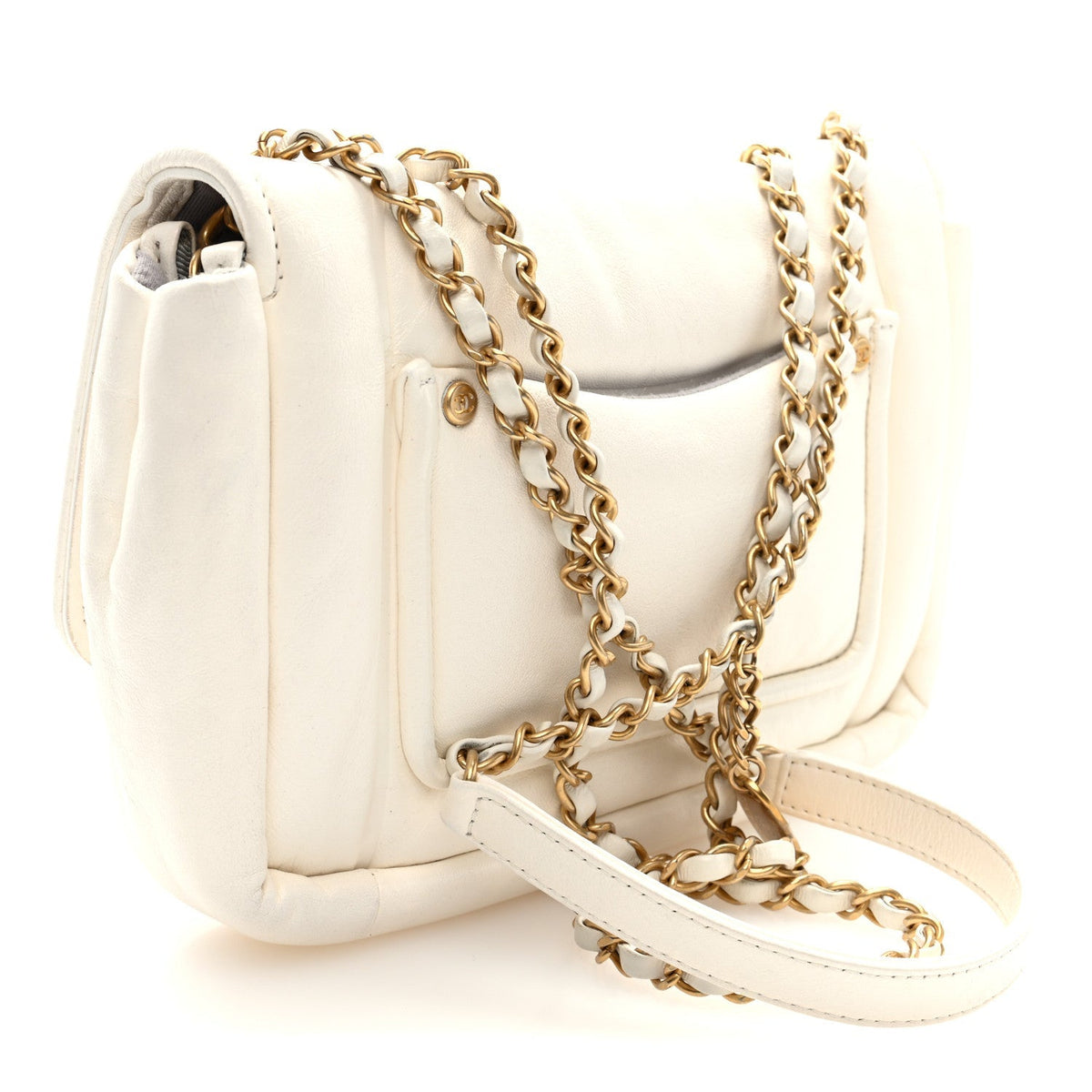 Lambskin Small Simply Flap White