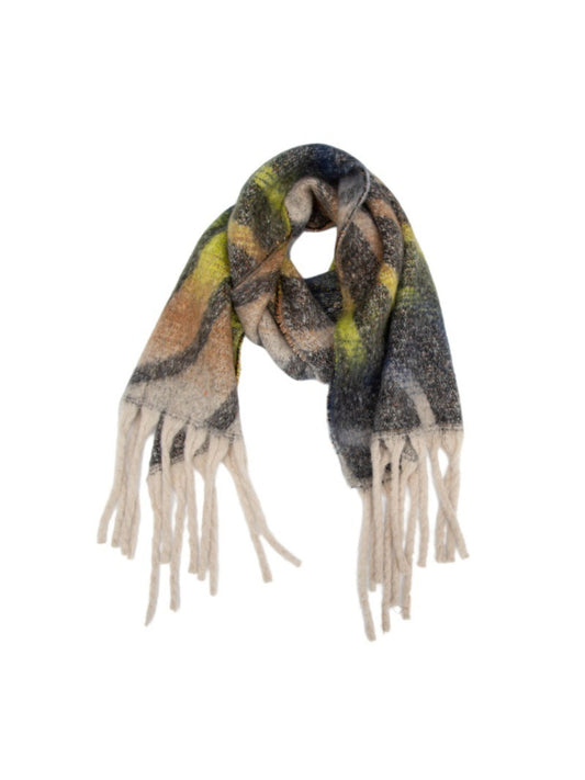 Scarvii - Winter Tassel Scarf with Colorful Wavy Jacquard