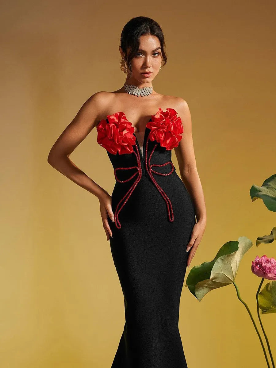 Isabelle Floral Mermaid Masterpiece Maxi Dress
