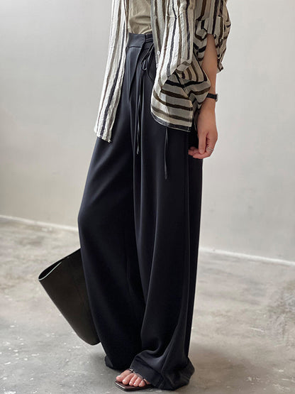 Urban Wide Leg Bandage Solid Color Pants
