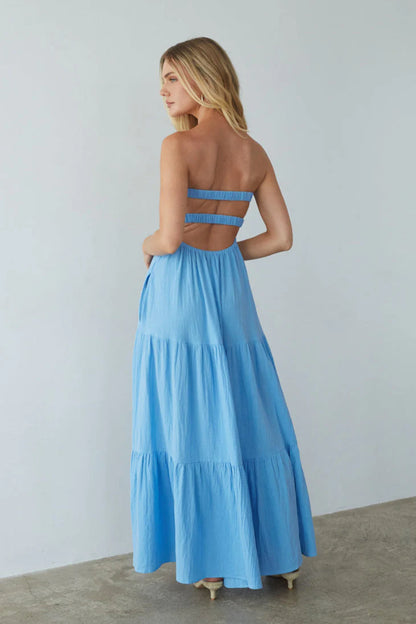Della Twist Linen Maxi Dress