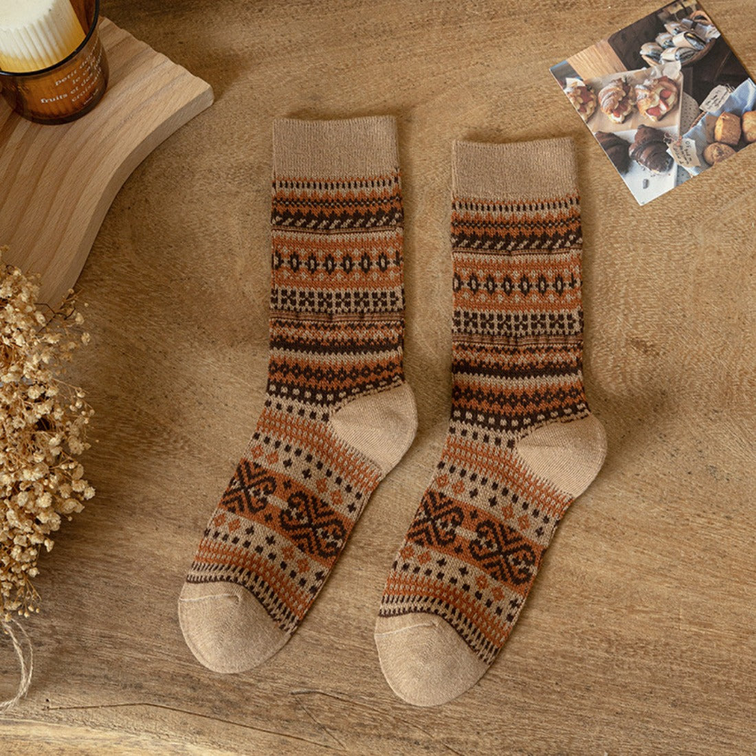 Rufia - Geometric Pattern Autumn Winter Socks