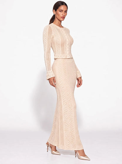 Valentina Crochet Openwork Maxi Skirt Set