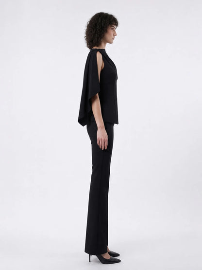 Noelia Fitted Sleeveless Top and High-Waisted Flared Trousers Set