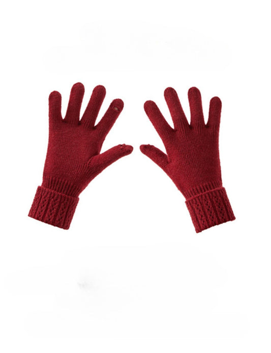 Solid Color SplitÂ Finger Simple Knit Glove