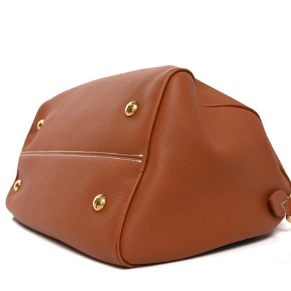 Grained Calfskin Low Key Speedy 30 Cognac