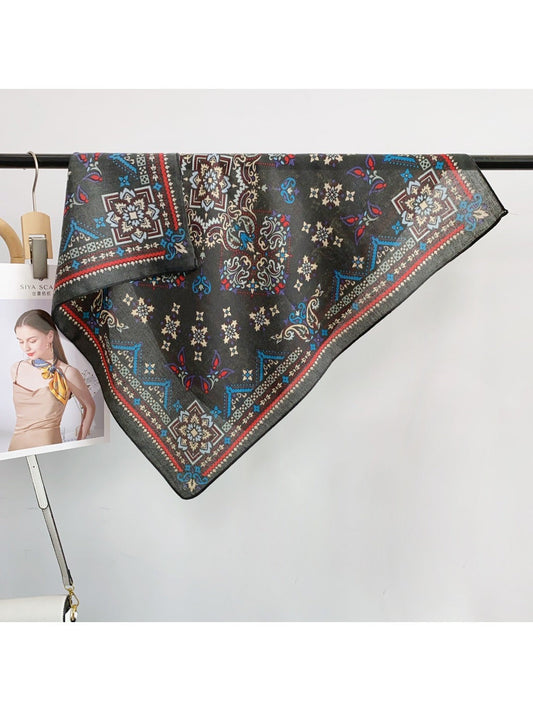 Scarvii - 27'' Retro Print Square Scarf - Classic &amp; Chic