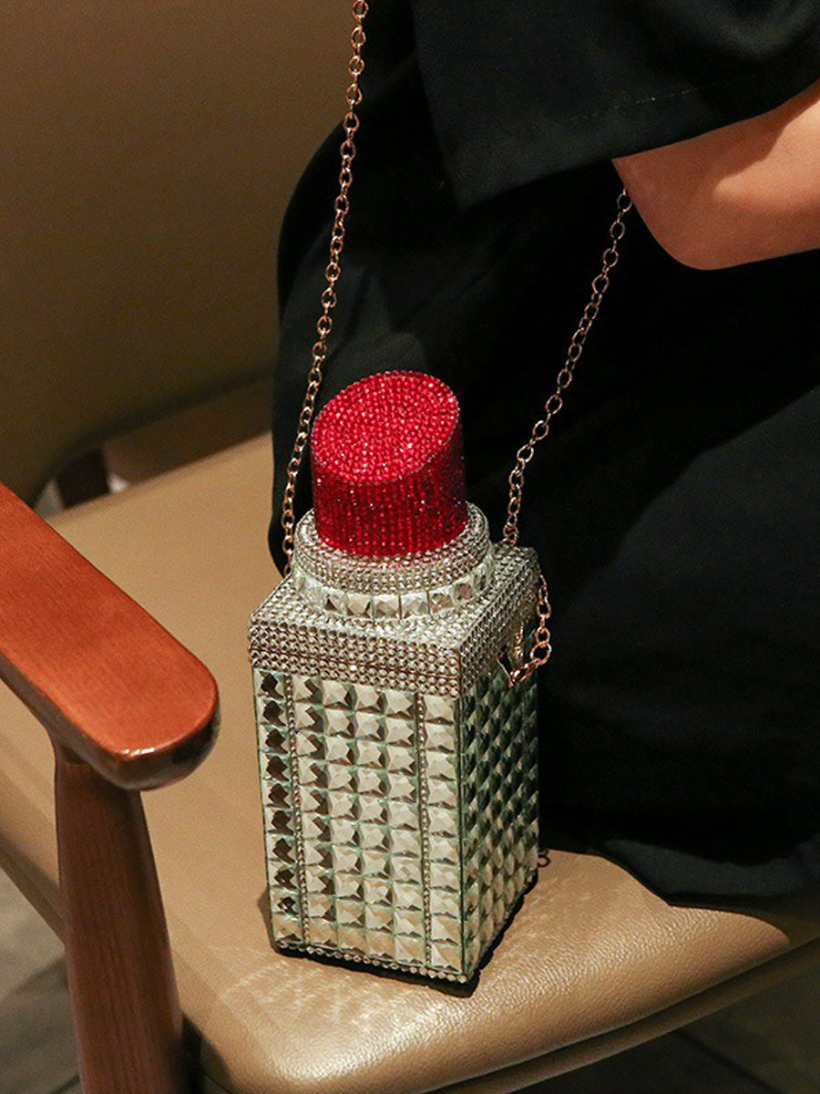 Flora Rhinestone-Embellished Lipstick-Shaped Bag