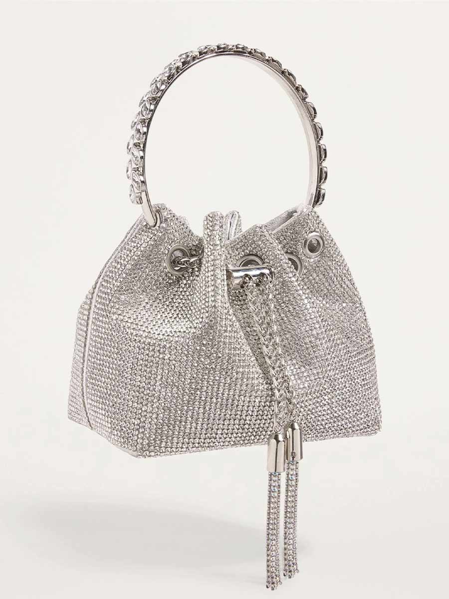 Greta Crystal Embellished Bucket Bag