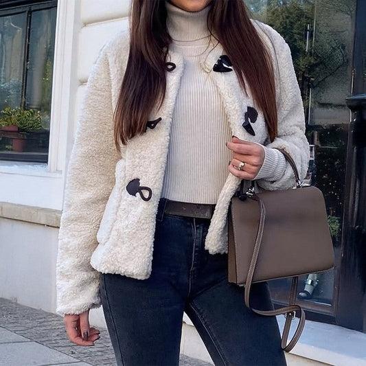 Short Sleeve Plush Pocket Jacket