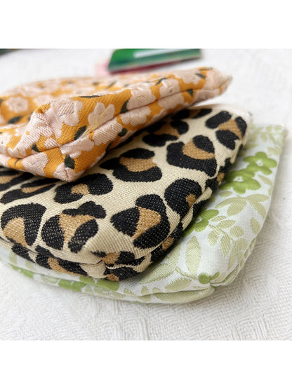 Cosbai - Small Coin Purse with Leopard &amp; Floral Prints