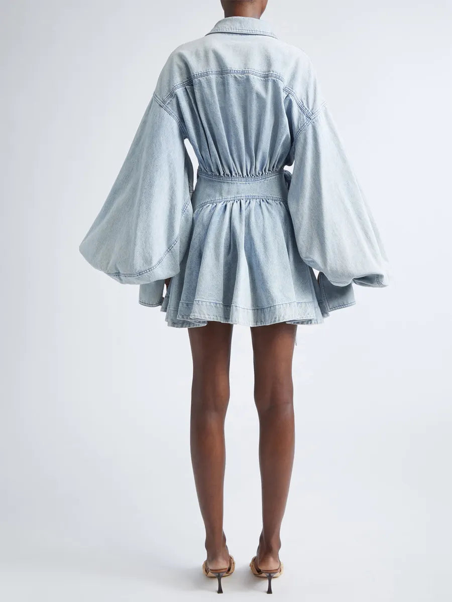 Aurora Denim Wrap Minidress