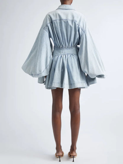 Aurora Denim Wrap Minidress