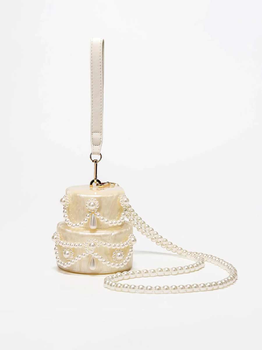 Delaney Pearl Embellished Cake Clutch