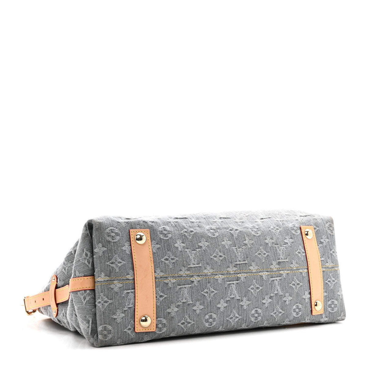 Monogram Denim CarryAll MM Washed Grey