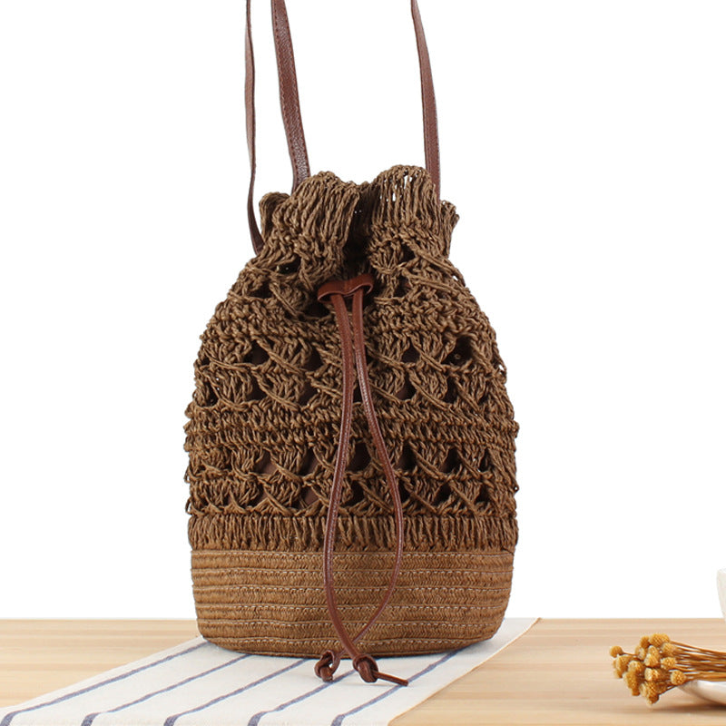 Crochet Market Bag Hollow Bucket Woven Bag