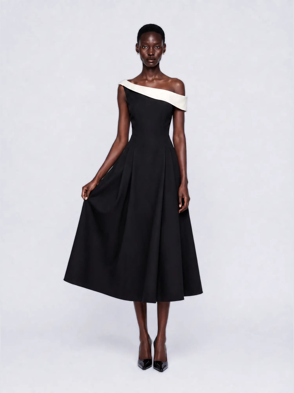 Celestia Color-Block One Shoulder Maxi Dress