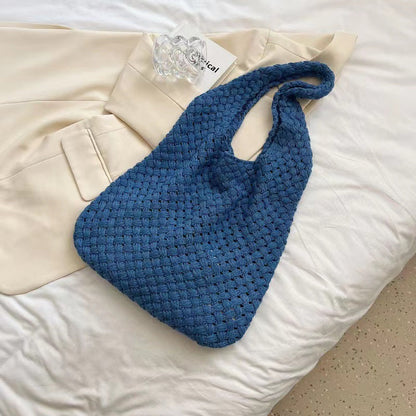 Crochet Tote Bag Hand-Woven Vintage Tote Bag