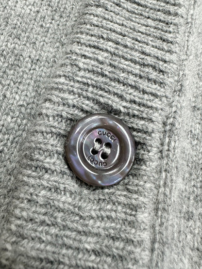 Gucci 2025 Cardigan With Intarsia Gray Wool Cashmere