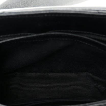 Calfskin Y Quilted Monogram Monochrome Toy Loulou Crossbody Bag Black