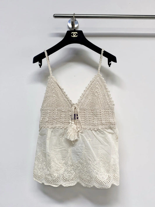 Chanel 2026 Camisole Beige and White Cotton