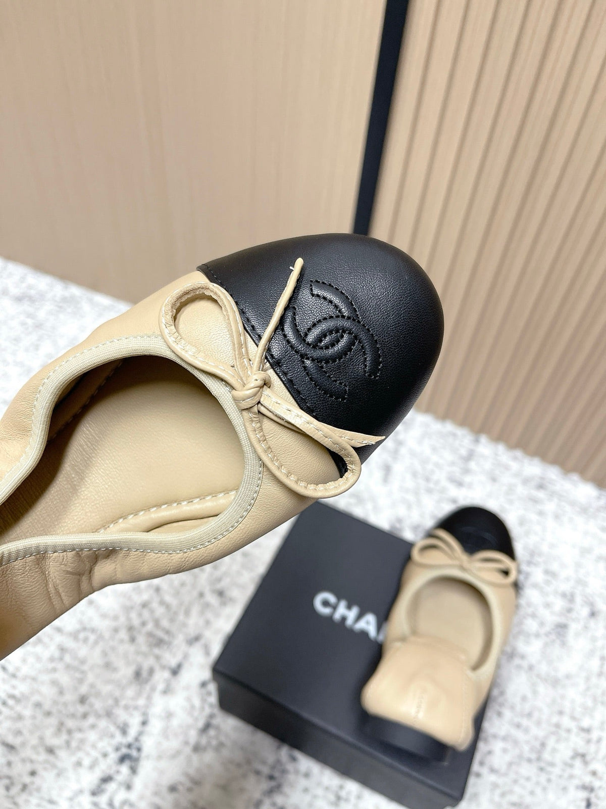 Chanel 26SS Ballet Flats Shoes Beige in Lambskin 591391