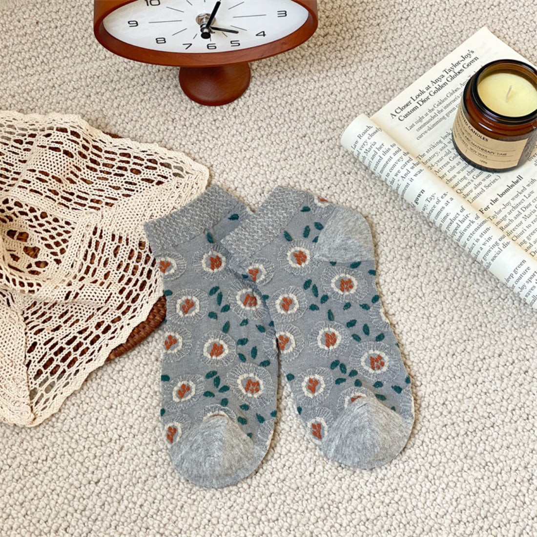 Rufia - Floral Pattern Low-Cut Socks