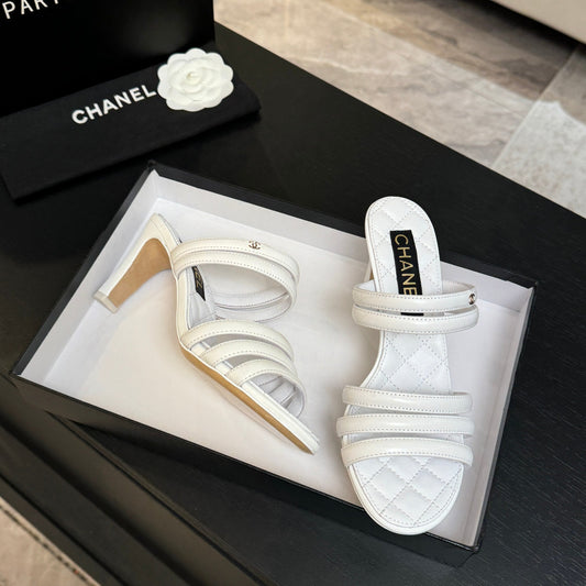 CC 26C Double C Strap Sandals White Sheepskin
